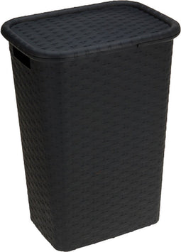 Wasmand met deksel - 60 L - Antraciet - Rechthoekig