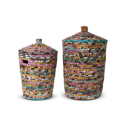 Wasmand met Deksel van Zeegras 2-delig Meltin