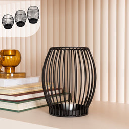 Gadgy Waxinelichthouder Rond - Theelichthouder - Sfeerverlichting - Zwart