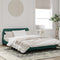 vidaXL - Bedframe - zonder - matras - 120x200 - cm - fluweel - donkergroen
