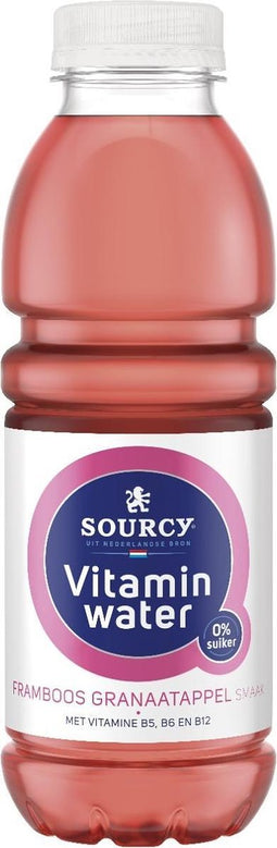 Water sourcy vitamin framboos granaatappel 0.5l - 6 stuks