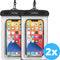Waterdichte telefoonhoesjes - Drybag Set van 2 stuks - Onderwater Hoesje Telefoon voor Alle Telefoons - Waterdicht telefoonhoesje Earkings - Wit
