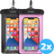 Waterdichte telefoonhoesjes - Drybag Set van 2 stuks - Onderwater Hoesje Telefoon voor Alle Telefoons - Waterdicht telefoonhoesje Earkings - Zwart & Roze