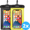 Waterdichte telefoonhoesjes - Drybag Set van 2 stuks - Onderwater Hoesje Telefoon voor Alle Telefoons - Waterdicht telefoonhoesje Earkings - Zwart & Geel