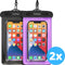 Waterdichte telefoonhoesjes - Drybag Set van 2 stuks - Onderwater Hoesje Telefoon voor Alle Telefoons - Waterdicht telefoonhoesje Earkings - Zwart & Paars