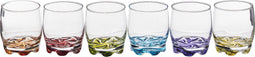 Waterglas gekleurd set van 6 stuks .Drinkglas met gekleurde bodem. 310ml