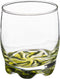 Waterglas gekleurd set van 6 stuks .Drinkglas met gekleurde bodem. 310ml