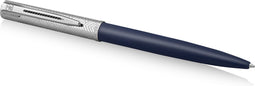 Waterman Allure deluxe balpen | metaal-blauwe lak met geëtste dop | medium punt | blauwe inkt | met geschenkdoos