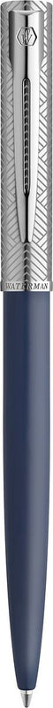 Waterman Allure deluxe balpen | metaal-blauwe lak met geëtste dop | medium punt | blauwe inkt | met geschenkdoos
