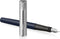 Waterman Allure deluxe vulpen | metaal-blauwe lak met geëtste dop | roestvrijstalen fijne penpunt | blauwe inkt | Met geschenkdoos