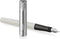 Waterman Allure deluxe vulpen | metaal-witte lak met geëtste dop | roestvrijstalen fijne penpunt | blauwe inkt | Met geschenkdoos