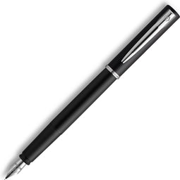 Waterman Allure-vulpen | Zwarte lak | Fijne punt | Blauwe inkt | Met geschenkdoos