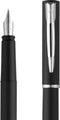 Waterman Allure-vulpen | Zwarte lak | Fijne punt | Blauwe inkt | Met geschenkdoos