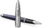 Waterman Carène balpen | Metaal-blauwe lak met palladium detail | Gebeitelde dop | mediumpunt met blauwe inktpatroon | met Geschenkdoos