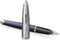 Waterman Carène vulpen | Metaal-blauwe lak met palladium detail | Gebeitelde dop | 18k gouden medium penpunt