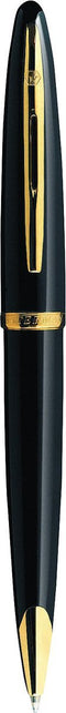 Waterman Carène Zwarte zee balpen | hoogglans zwart met 23-karaats gouden clip | mediumpunt met blauw inktpatroon | geschenkverpakking