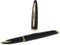 Waterman Carène Zwarte zee vulpen | hoogglans zwart met 23-karaats gouden clip | mediumpunt met blauw inktpatroon | geschenkverpakking