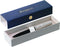Waterman Emblème-balpen | zwart met chromen rand | medium punt met blauwe navulling | cadeauverpakking