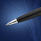 Waterman Expert-balpen | Glimmend zwart met chromen rand | Medium punt | Blauwe inkt | met geschenkdoos