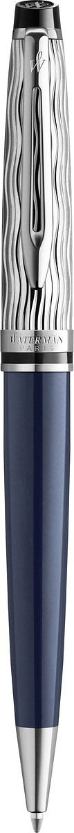 Waterman Expert balpen | Metaal-blauwe lak met palladium detail | Gebeitelde dop | met geschenkdoos