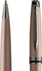Waterman Expert Balpen | Metallic roségouden lak met rutheniumdetails | Medium punt | Blauwe inkt | Met geschenkverpakking