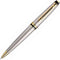 Waterman Expert-balpen | Roestvrij staal met 23-karaats gouden afwerking | Medium punt | Blauwe inkt | met geschenkdoos