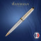 Waterman Expert-balpen | Roestvrij staal met 23-karaats gouden afwerking | Medium punt | Blauwe inkt | met geschenkdoos