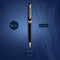 Waterman Expert-balpen | Zwart glanzend met 23k gouden afwerking | Medium penpunt | Blauwe inkt | Geschenkverpakking