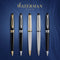 Waterman Expert-balpen | Zwart glanzend met 23k gouden afwerking | Medium penpunt | Blauwe inkt | Geschenkverpakking