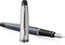 Waterman Expert Deluxe vulpen | metaal-steengrijze lak met palladium-gecoat detail | fijne palladium penpunt met blauwe inkt | geschenkverpakking