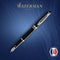 Waterman Expert-vulpen | Glimmend zwart met chromen rand | Medium penpunt | Cadeauverpakking