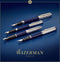 Waterman Expert vulpen | Metaal-blauwe lak met palladium detail | Gebeitelde dop | Roestvrij staal medium penpunt