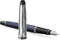 Waterman Expert vulpen | Metaal-blauwe lak met palladium detail | Gebeitelde dop | Roestvrij staal medium penpunt