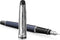 Waterman Expert vulpen | Metaal-blauwe lak met palladium detail | Gebeitelde dop | Roestvrij staal fijne penpunt