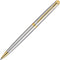 Waterman H misph re-balpen - roestvrij staal gouden afwerking - medium penpunt - blauwe inkt - geschenkdoos