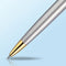 Waterman H misph re-balpen - roestvrij staal gouden afwerking - medium penpunt - blauwe inkt - geschenkdoos