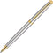 Waterman H misph re-balpen - roestvrij staal gouden afwerking - medium penpunt - blauwe inkt - geschenkdoos