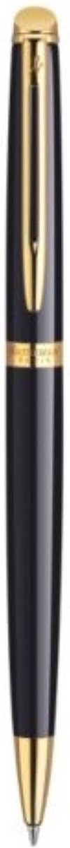 Waterman Hémisphère balpen | glanzend zwart met 23-karaats gouden trim | medium punt | blauwe inkt | met Geschenkdoos