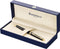 Waterman Hémisphère balpen | glanzend zwart met 23-karaats gouden trim | medium punt | blauwe inkt | met Geschenkdoos