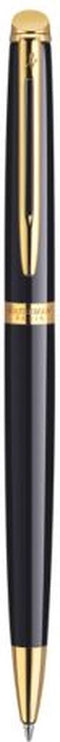 Waterman Hémisphère balpen | glanzend zwart met 23-karaats gouden trim | medium punt | blauwe inkt | met Geschenkdoos