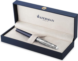 Waterman Hémisphère rollerbalpen | Metaal-blauwe lak met palladium detail | Gebeitelde dop | met geschenkdoos