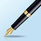 Waterman Hémisphère-vulpen | Glimmend zwart met 23k gouden rand | Fijne penpunt | Blauwe inkt | Cadeauverpakking