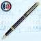 Waterman Hémisphère-vulpen | Matzwart met 23k gouden rand | Medium penpunt | Blauwe inkt | Cadeauverpakking