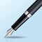 Waterman Hémisphère-vulpen | Matzwart met chromen afwerking | Medium penpunt | Zwarte inkt | geschenkdoos