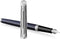 Waterman Hémisphère vulpen | Metaal-blauwe lak met palladium detail | Gebeitelde dop | Roestvrij staal medium penpunt