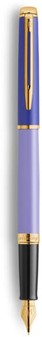 Waterman Hémisphère vulpen | metaal-paarse lak met verguld detail | vergulde medium penpunt | met Geschenkdoos