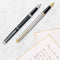 Waterman Hémisphère-vulpen | Roestvrij staal met 23k gouden rand | Medium penpunt | Zwarte inkt | Cadeauverpakking