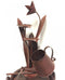 Waterornament Flower - Polystone - Roodbruin - 85cm - Incl. Pomp en LED