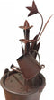Waterornament Flower - Polystone - Roodbruin - 85cm - Incl. Pomp en LED