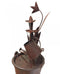 Waterornament Flower - Polystone - Roodbruin - 85cm - Incl. Pomp en LED